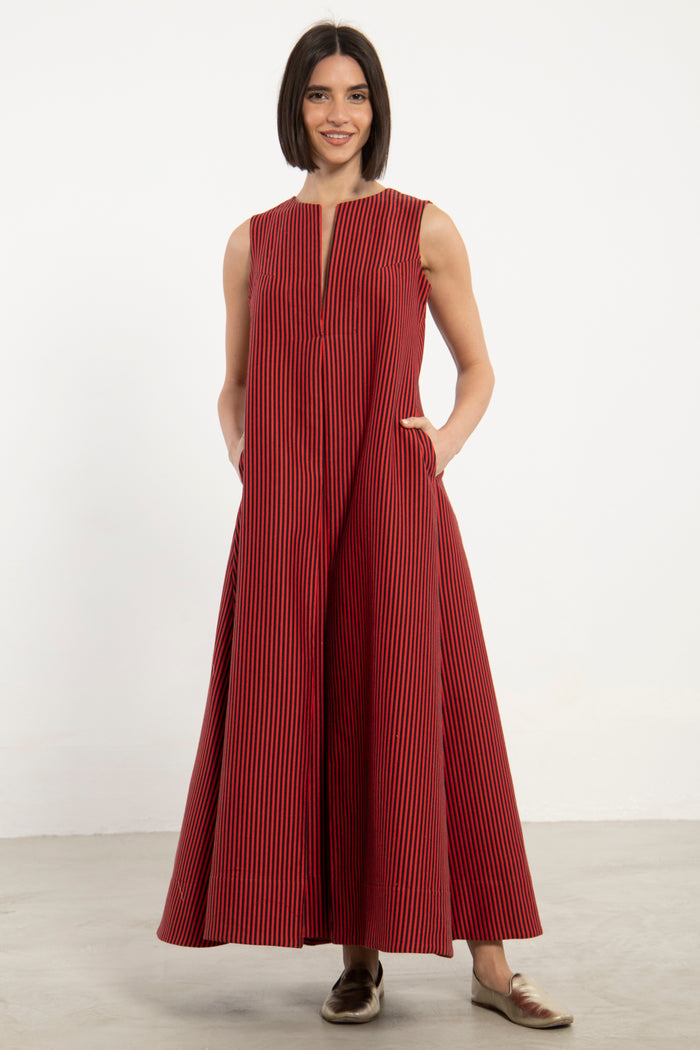 Rakia Cotton Silk Red Dress