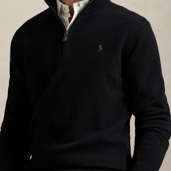 Ralph Lauren - Wool Quarter-Zip Sweater in Black - Nigel Clare