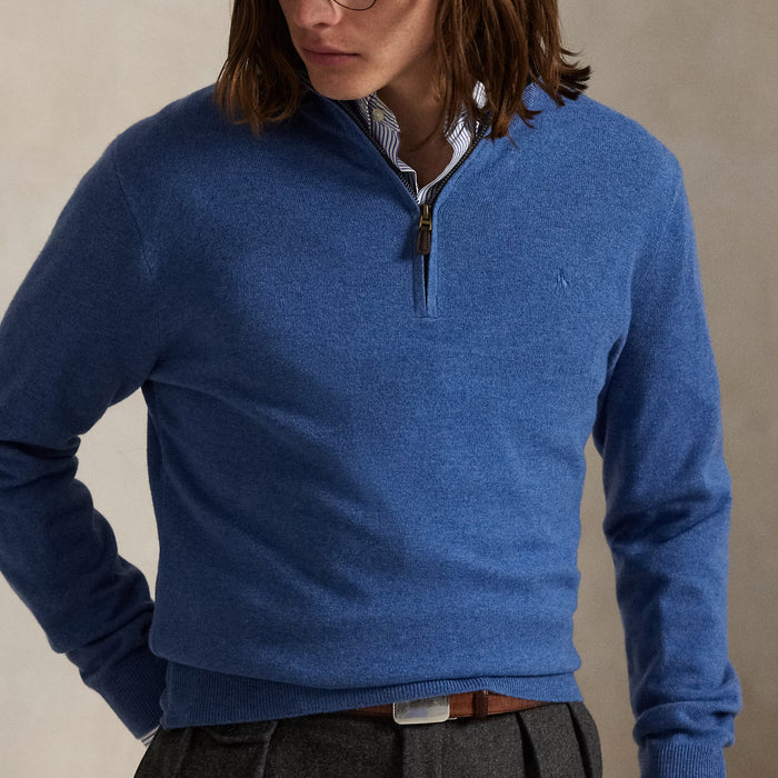 Ralph Lauren - Wool Quarter-Zip Sweater in Blue - Nigel Clare