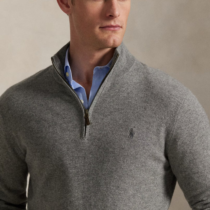 Ralph Lauren - Wool Quarter-Zip Sweater in Grey - Nigel Clare