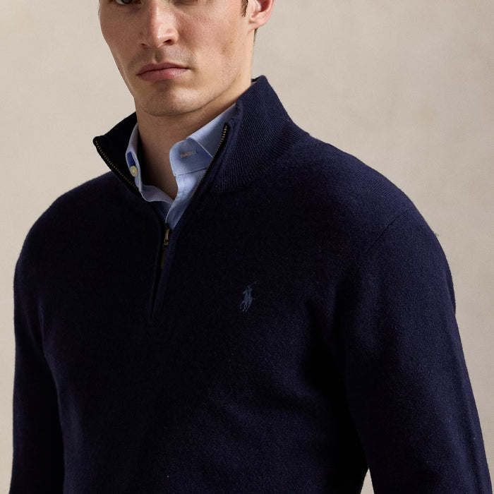 Ralph Lauren - Wool Quarter-Zip Sweater in Navy - Nigel Clare