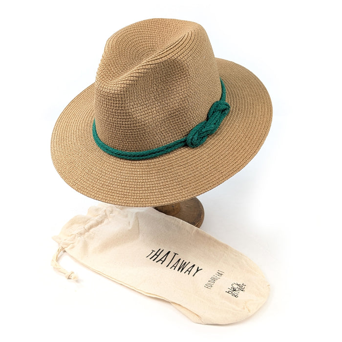 Reef Knot Panama Foldable Hat (57cm) - Teal