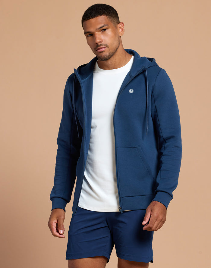 Relentless Zip Hoodie in Petrol Blue