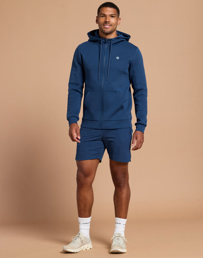 Relentless Zip Hoodie in Petrol Blue
