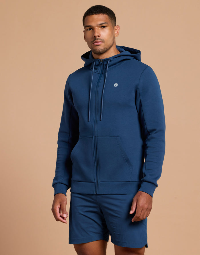 Relentless Zip Hoodie in Petrol Blue