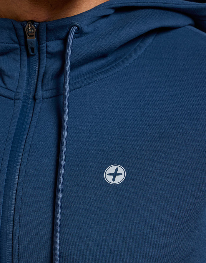Relentless Zip Hoodie in Petrol Blue