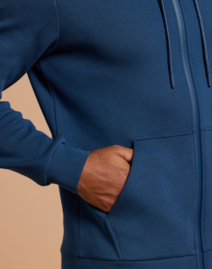 Relentless Zip Hoodie in Petrol Blue