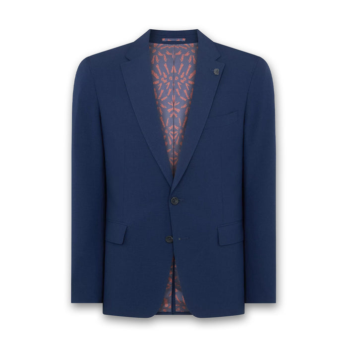 Remus - Angelo Slim Fit Seersucker Blazer in Navy - Nigel Clare