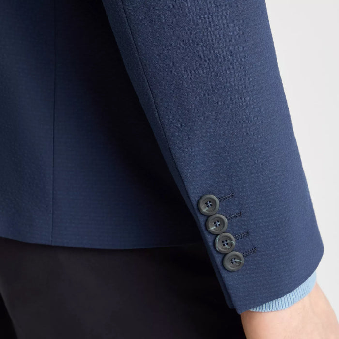 Remus - Angelo Slim Fit Seersucker Blazer in Navy - Nigel Clare