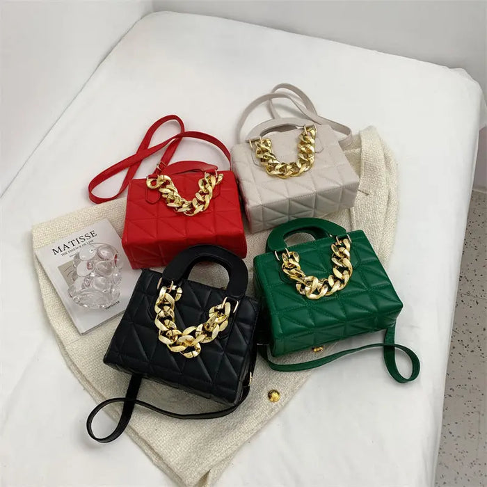 Rhombus Chain Tote Handbags fashionnsio