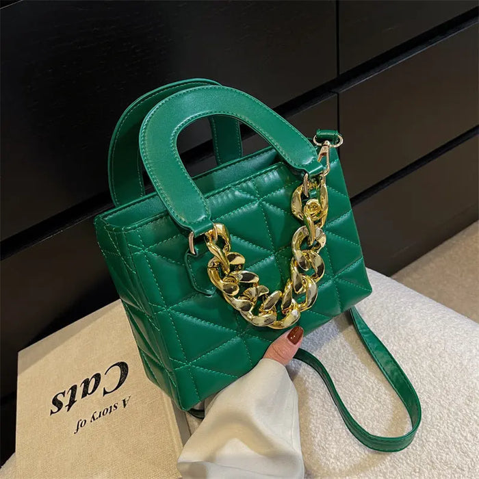 Rhombus Chain Tote Handbags fashionnsio