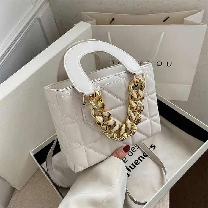 Rhombus Chain Tote Handbags fashionnsio
