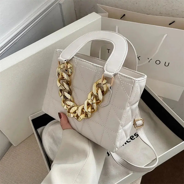 Rhombus Chain Tote Handbags fashionnsio