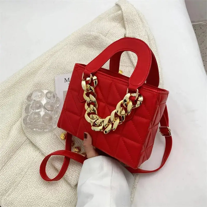 Rhombus Chain Tote Handbags fashionnsio
