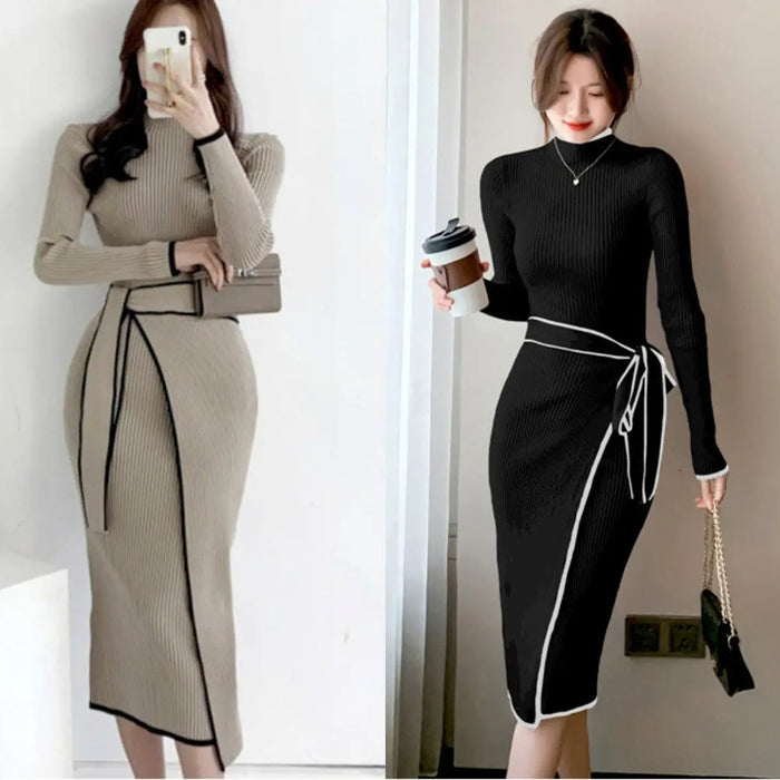 Korean Ribbon Knot Dress fashionnsio