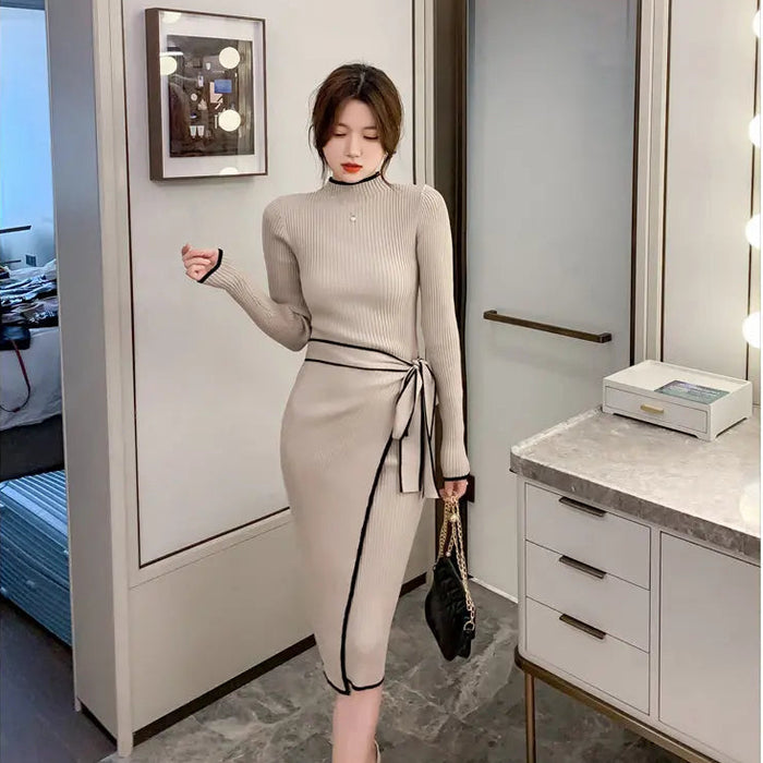 Korean Ribbon Knot Dress fashionnsio
