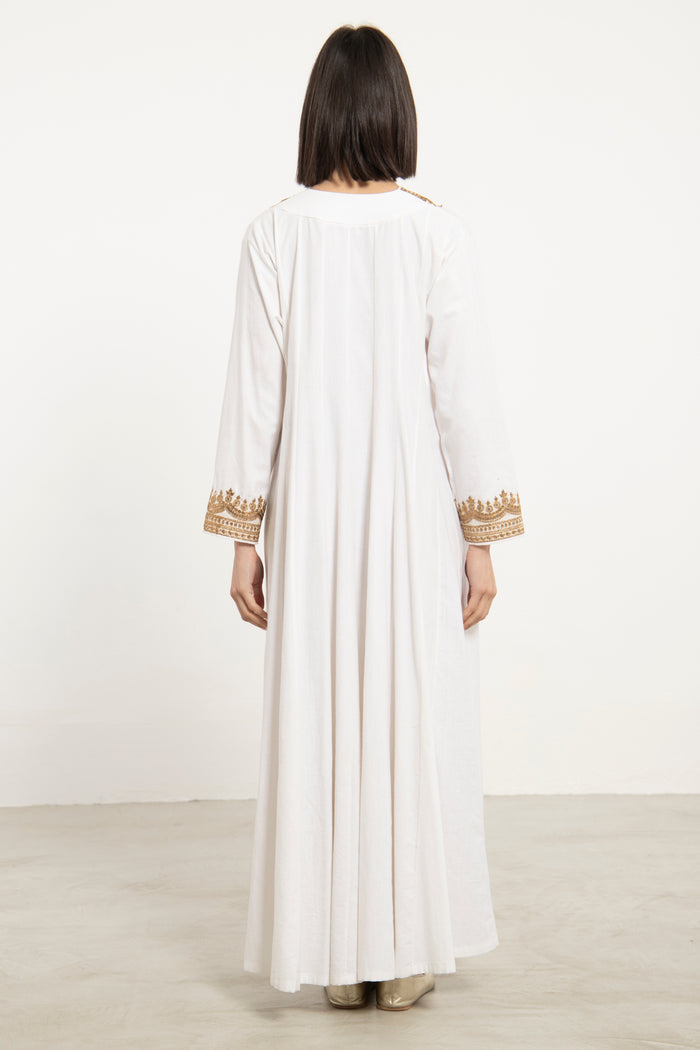 Riyad Handwoven Cotton White Dress