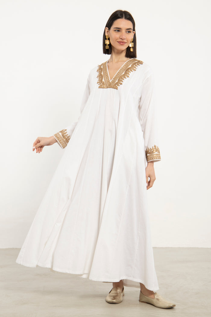 Riyad Handwoven Cotton White Dress