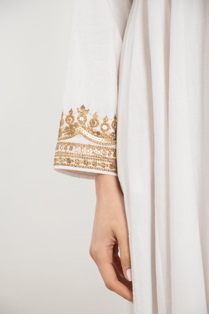 Riyad Handwoven Cotton White Dress
