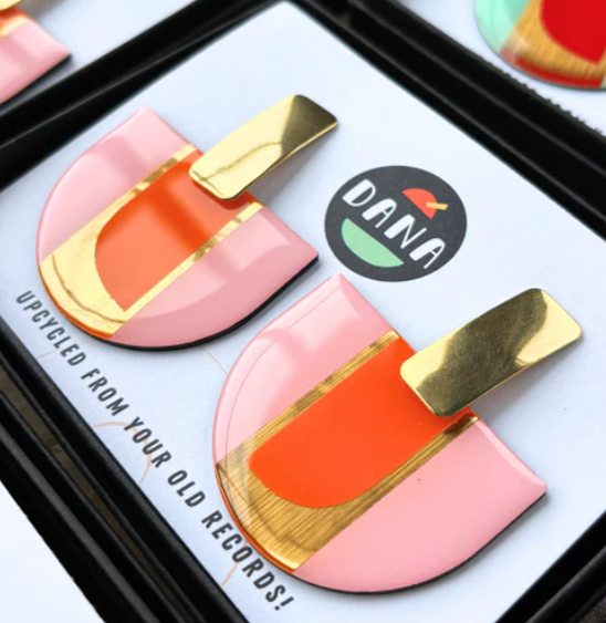 Rosa Earrings  Pink, Orange and Lush Gold