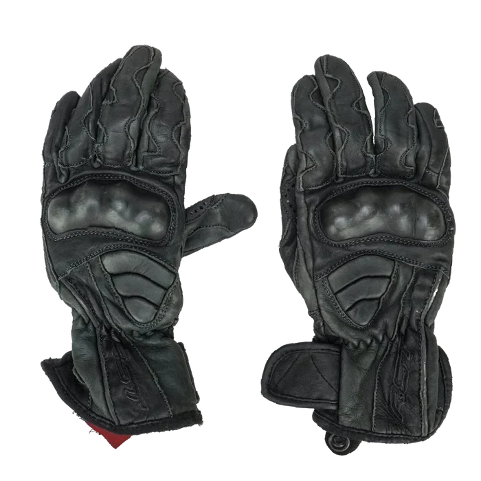 RST Black Leather Motorcycle Gloves - Small - Army & Outdoors - Gloves
