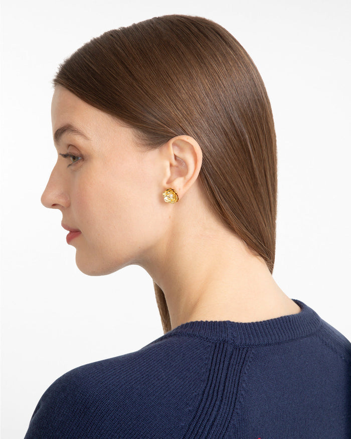 Ruffle Flower Stud Earrings