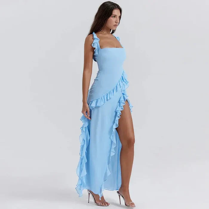 Sexy Ruffles Slit Dress fashionnsio