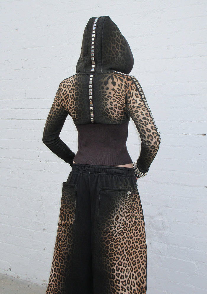 RUMOUR STUDDED OVERSIZED SWEATPANTS LEOPARD