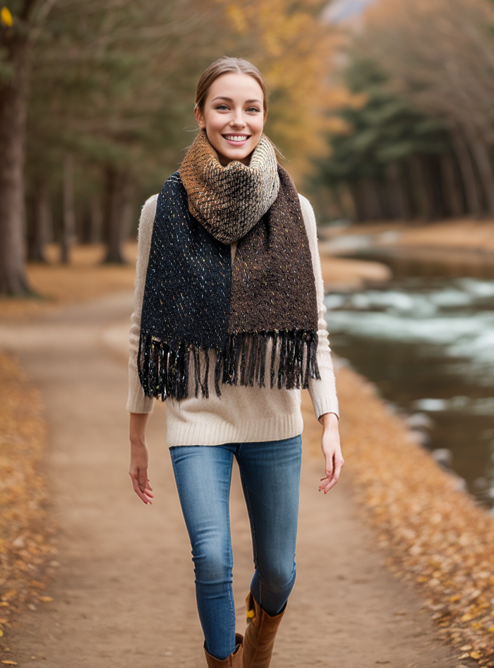 Sabe - Speckled Thick Scarf (60x180cm) - Neutrals