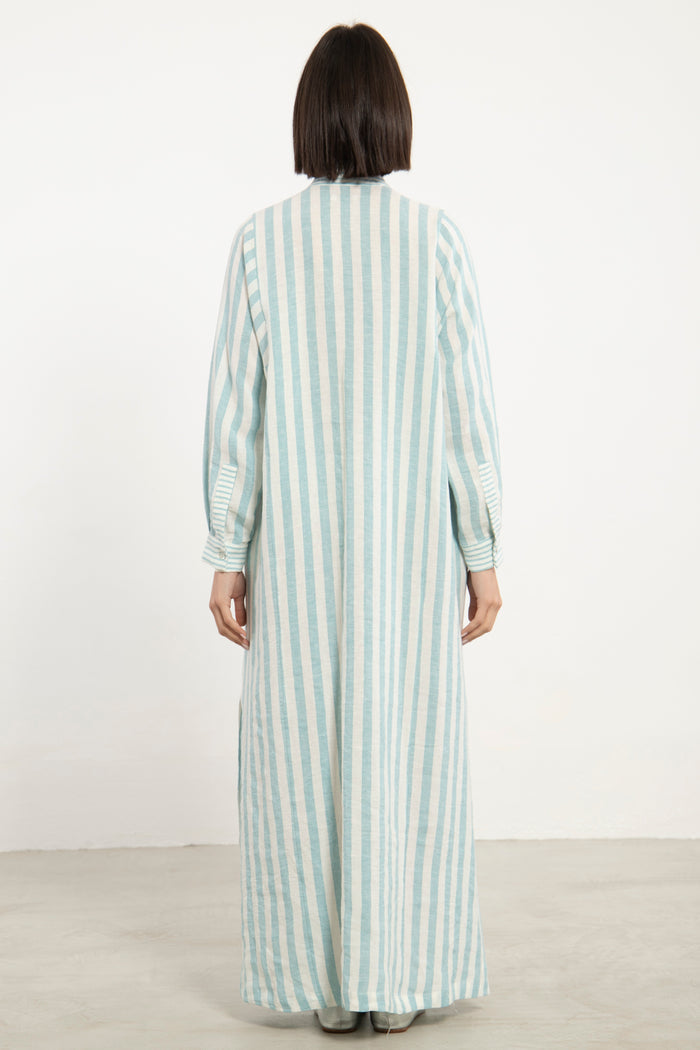 Safiya Linen Striped Jellaba
