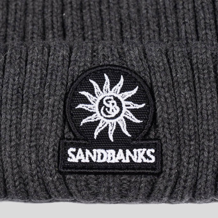 Sandbanks - Badge Logo Merino Wool Beanie in Anthracite - Nigel Clare