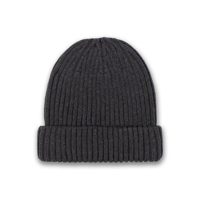 Sandbanks - Badge Logo Merino Wool Beanie in Anthracite - Nigel Clare