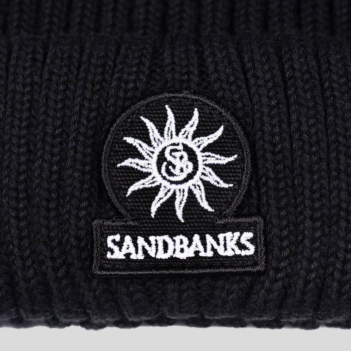 Sandbanks - Badge Logo Merino Wool Beanie in Black - Nigel Clare
