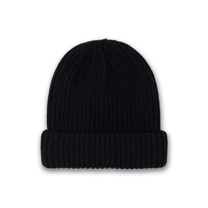 Sandbanks - Badge Logo Merino Wool Beanie in Black - Nigel Clare