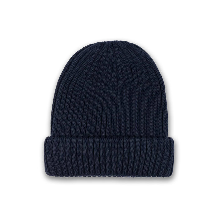 Sandbanks - Badge Logo Merino Wool Beanie in Navy - Nigel Clare