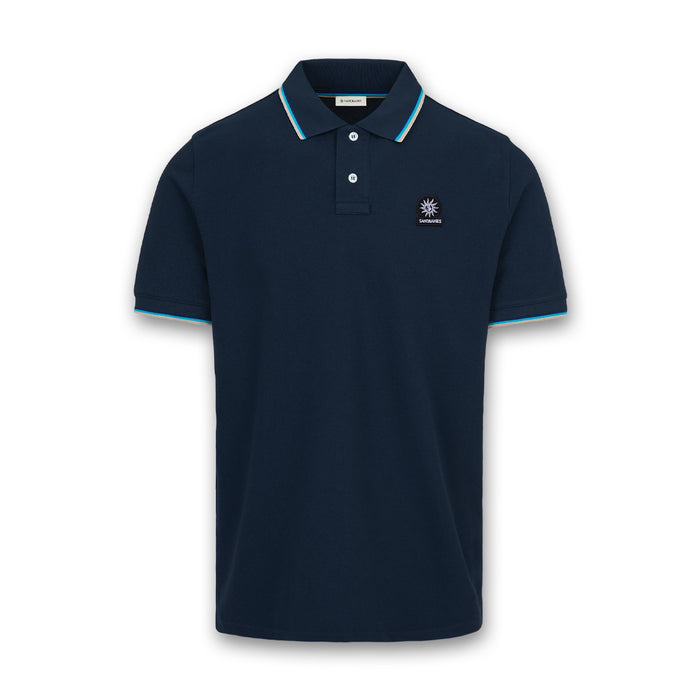 Sandbanks - Badge Logo Polo Shirt in Navy - Nigel Clare