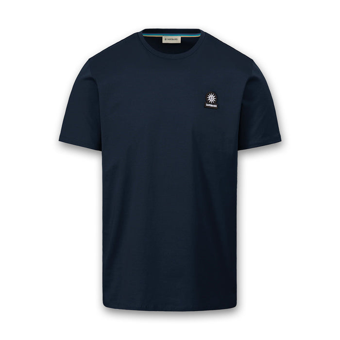 Sandbanks - Badge Logo T-Shirt in Navy - Nigel Clare