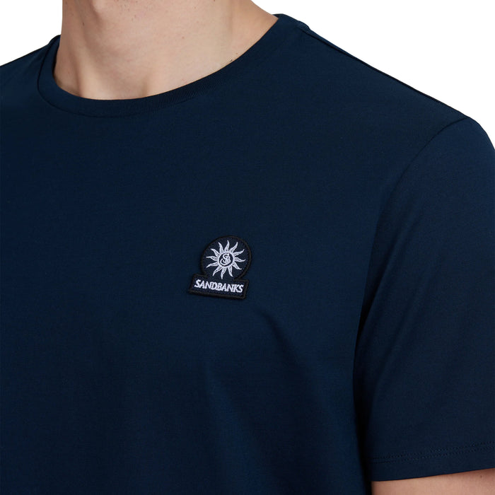 Sandbanks - Badge Logo T-Shirt in Navy - Nigel Clare