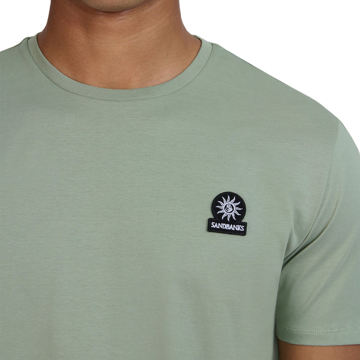 Sandbanks - Badge Logo T-Shirt in Sage - Nigel Clare