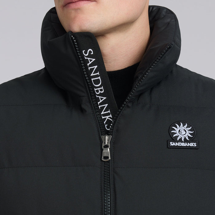 Sandbanks - Clifftop Zip Pocket Gilet in Black - Nigel Clare