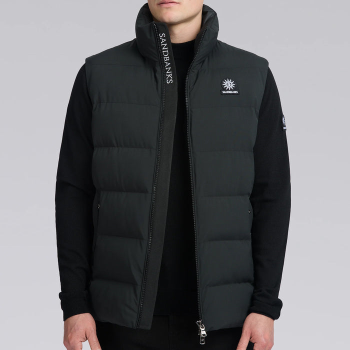 Sandbanks - Clifftop Zip Pocket Gilet in Black - Nigel Clare