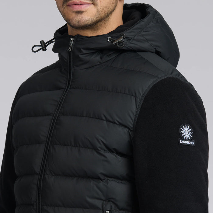 Sandbanks - Qutlander Polar Fleece Hybrid Jacket in Black - Nigel Clare