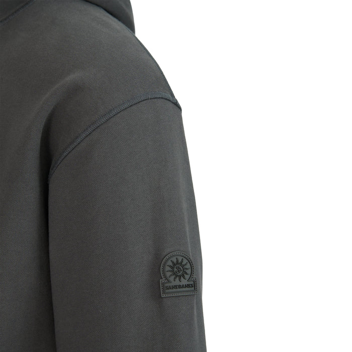 Sandbanks - Raised Rubber Logo Hoodie in Anthracite - Nigel Clare