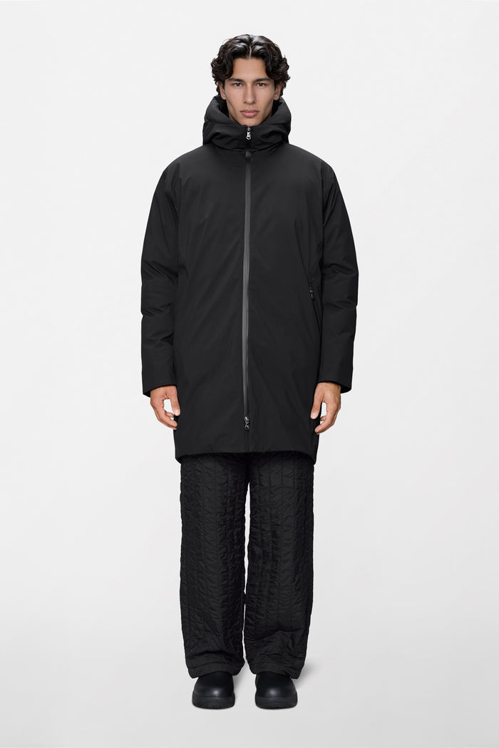 RAINS Sarna Long Puffer Jacket Black Jacket