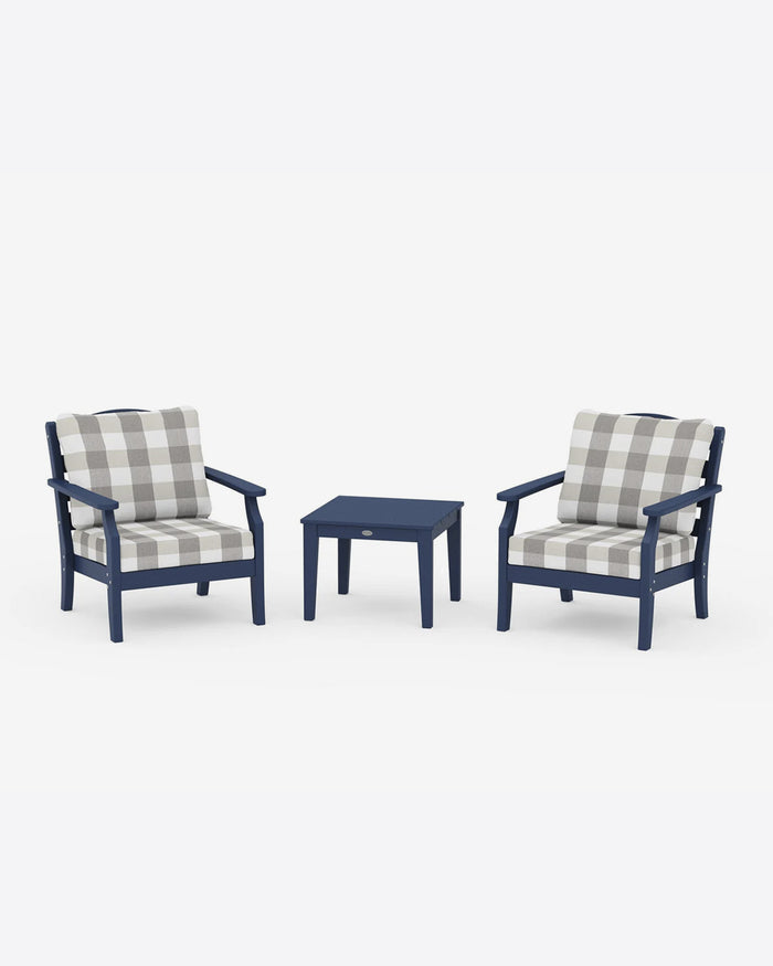 Savannah 3-Piece Deep Seating Set in Buffalo Plaid