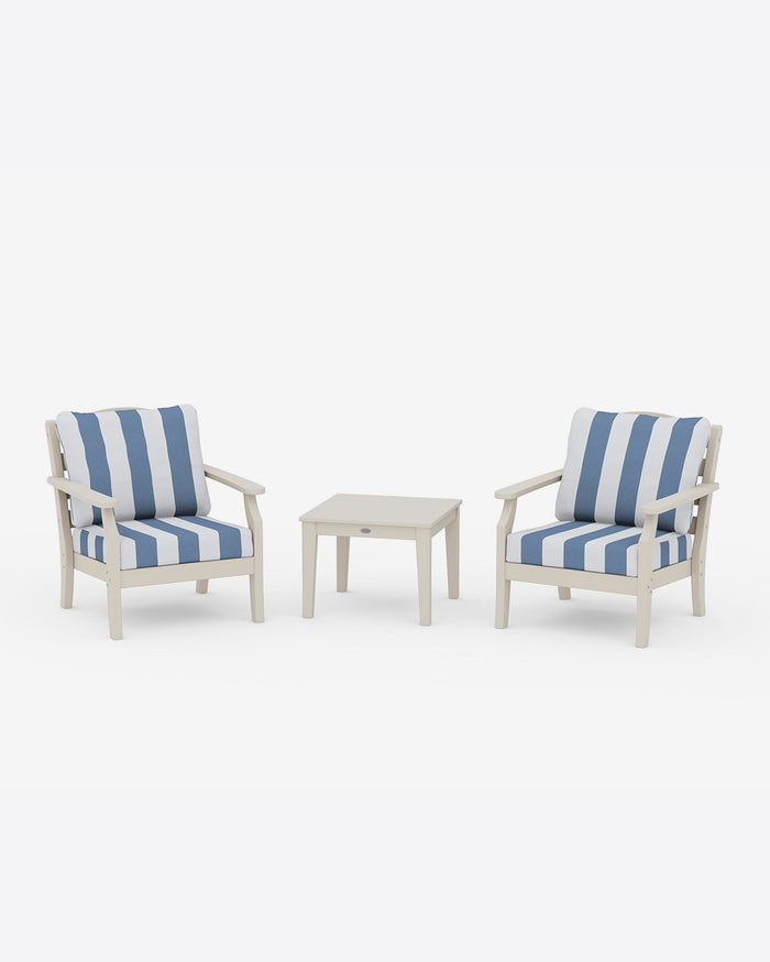 Savannah 3-Piece Deep Seating Set in Cabana Stripe
