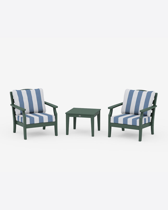 Savannah 3-Piece Deep Seating Set in Cabana Stripe