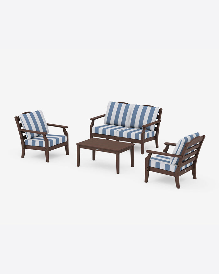 Savannah 4-Piece Deep Seating Set with Loveseat in Cabana Stripe