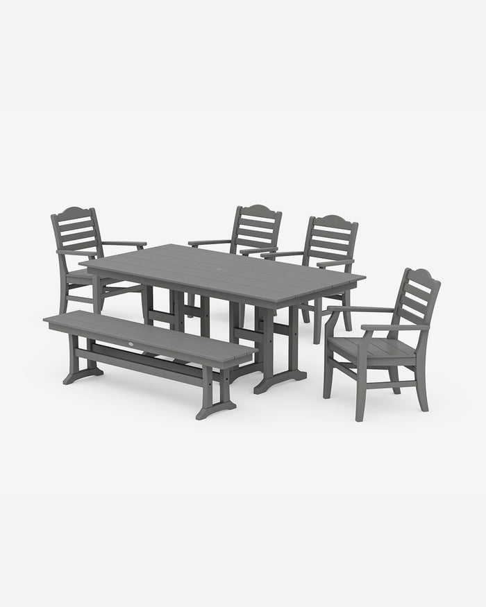 Savannah 6-Piece Farmhouse Dining Set with Bench