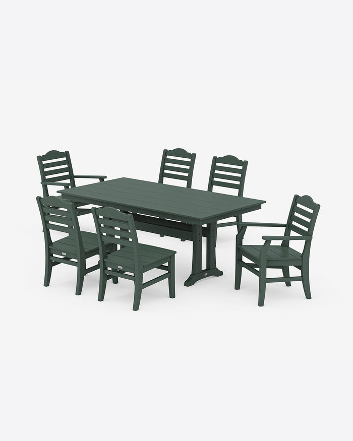 Savannah 7-Piece Farmhouse Dining Set with Trestle Legs